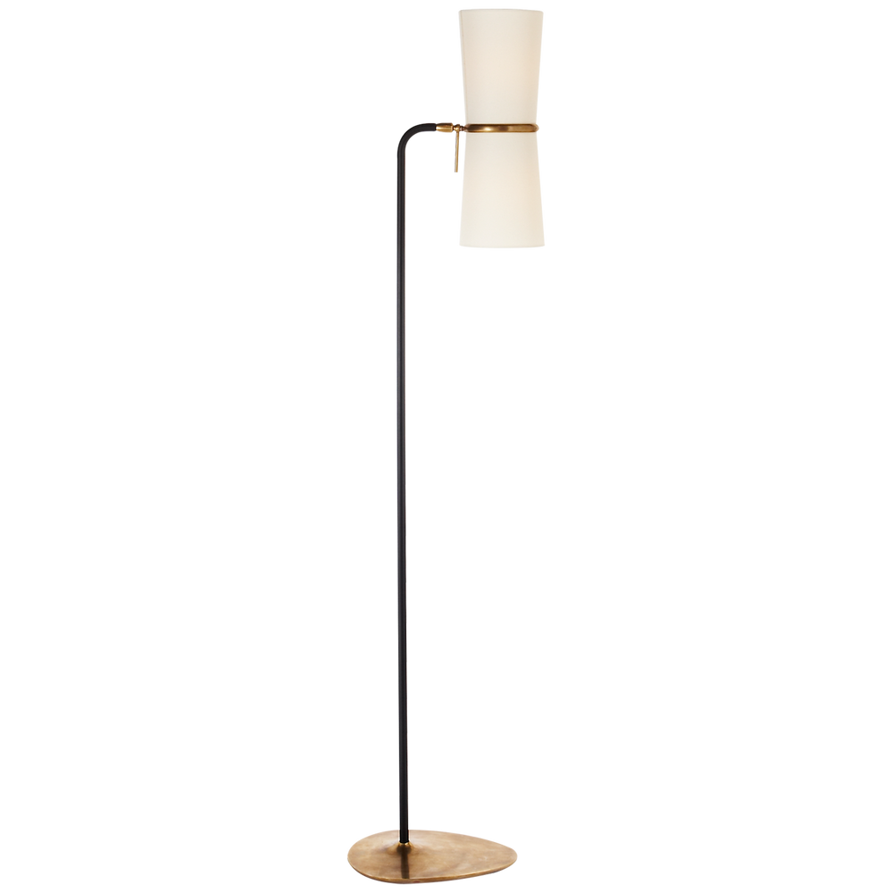 Claris Floor Lamp-Visual Comfort-VISUAL-ARN 1003BLK-L-Floor LampsBlack and Hand-Rubbed Antique Brass-2-France and Son