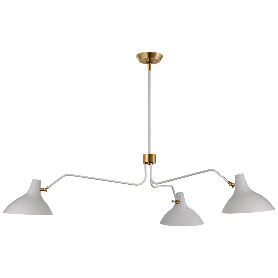 Carlisle Large Triple Arm Chandelier-Visual Comfort-VISUAL-ARN 5006WHT-ChandeliersWhite-1-France and Son