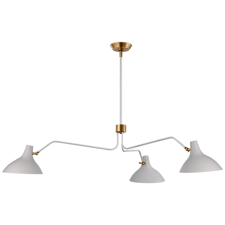 Carlisle Large Triple Arm Chandelier-Visual Comfort-VISUAL-ARN 5006WHT-ChandeliersWhite-1-France and Son
