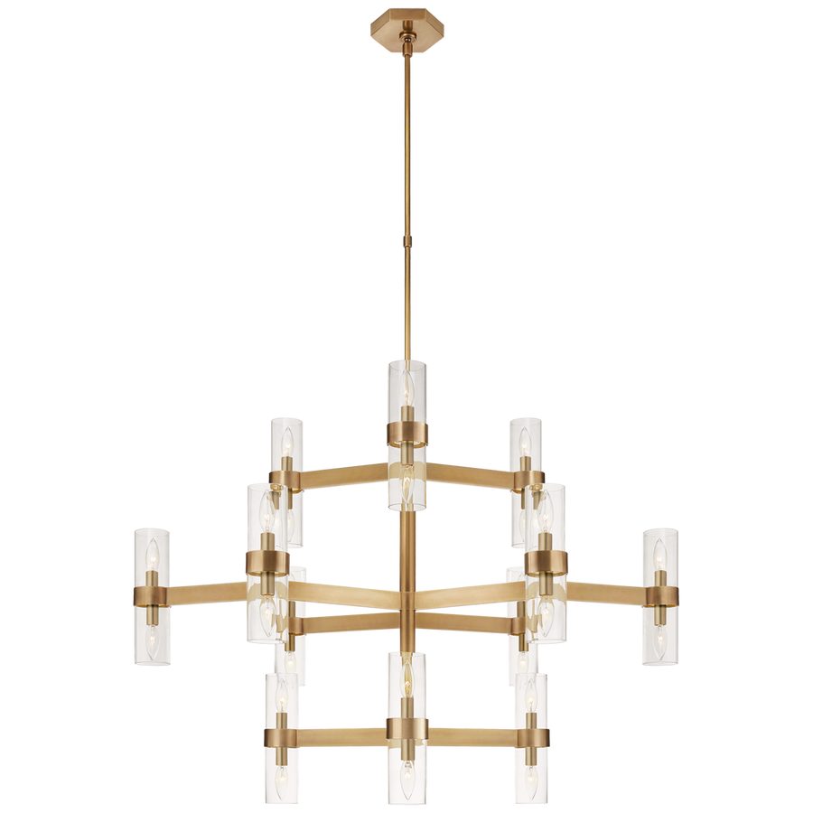 Marita Medium Chandelier-Visual Comfort-VISUAL-ARN 5272HAB-CG-ChandeliersHand-Rubbed Antique Brass-Clear Glass-1-France and Son