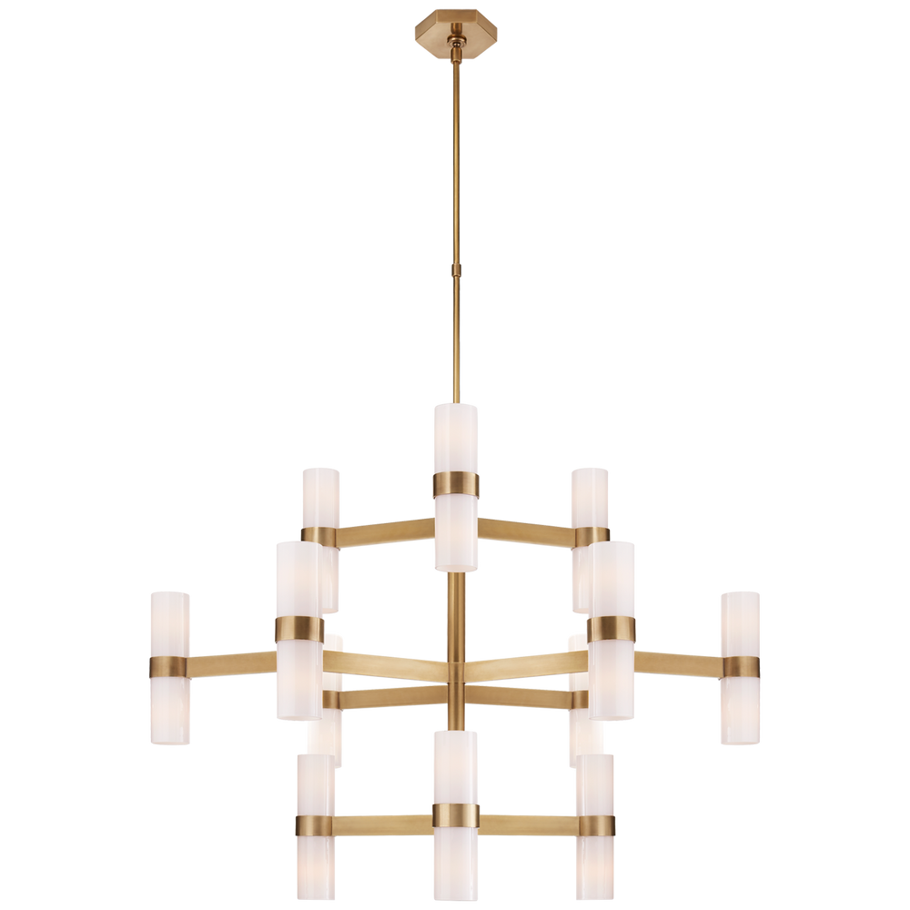 Marita Medium Chandelier-Visual Comfort-VISUAL-ARN 5272HAB-WG-ChandeliersHand-Rubbed Antique Brass-White Glass-2-France and Son