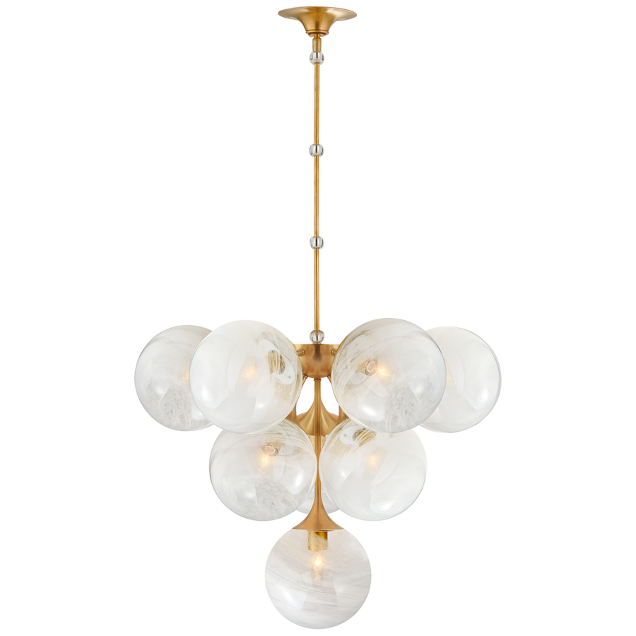Cray Tiered Chandelier-Visual Comfort-VISUAL-ARN 5401HAB-WG-ChandeliersSmall-Hand-Rubbed Antique Brass-1-France and Son
