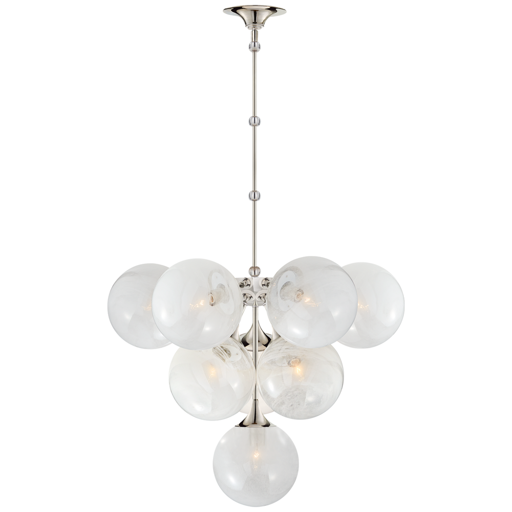 Cray Tiered Chandelier-Visual Comfort-VISUAL-ARN 5401PN-WG-ChandeliersSmall-Polished Nickel-2-France and Son