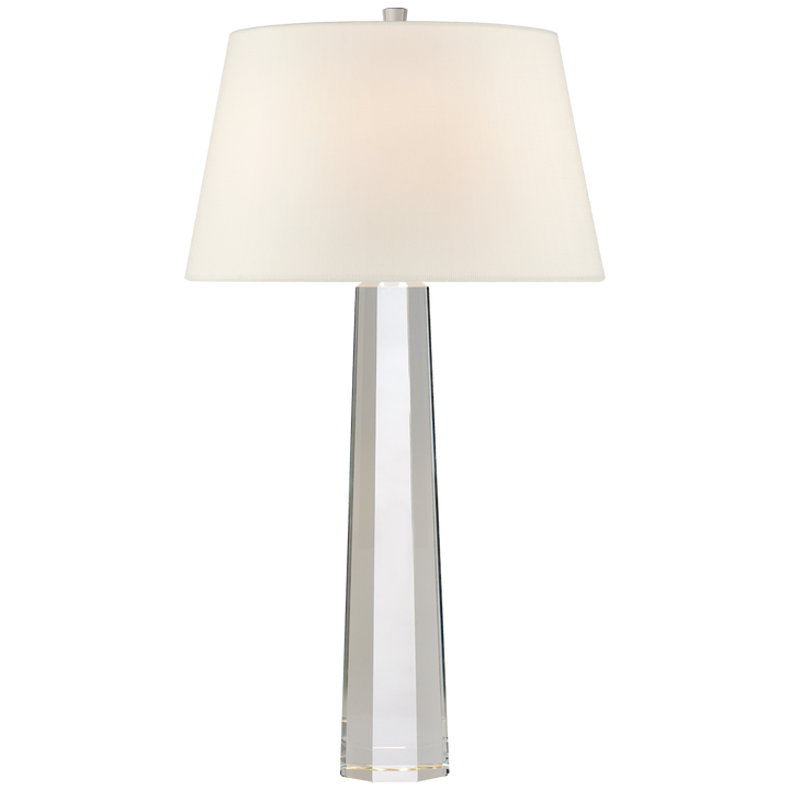 Ontario Spire Table Lamp in Crystal-Visual Comfort-VISUAL-CHA 8951CG-L-Table LampsLarge-Linen-3-France and Son