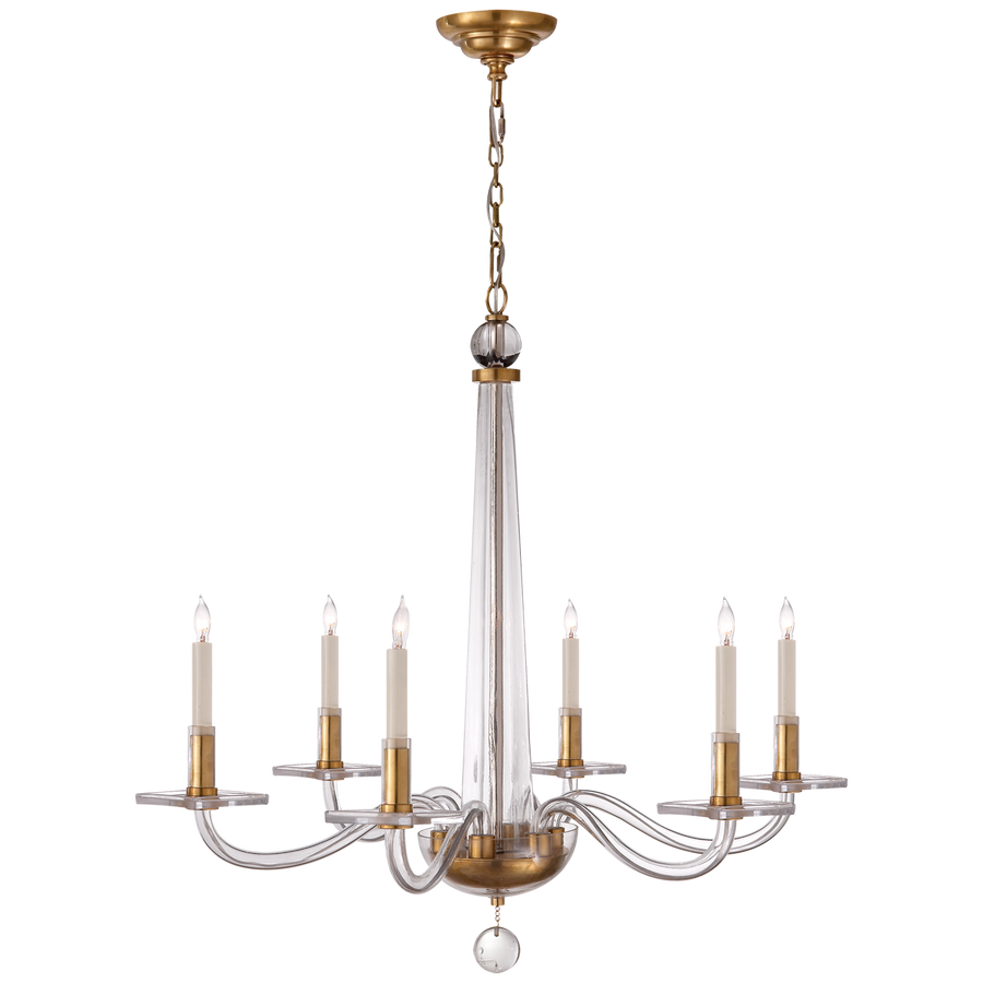 Rudyard Chandelier-Visual Comfort-VISUAL-CHC 1140AB-ChandeliersMedium-Antique Brass and Clear Glass-1-France and Son