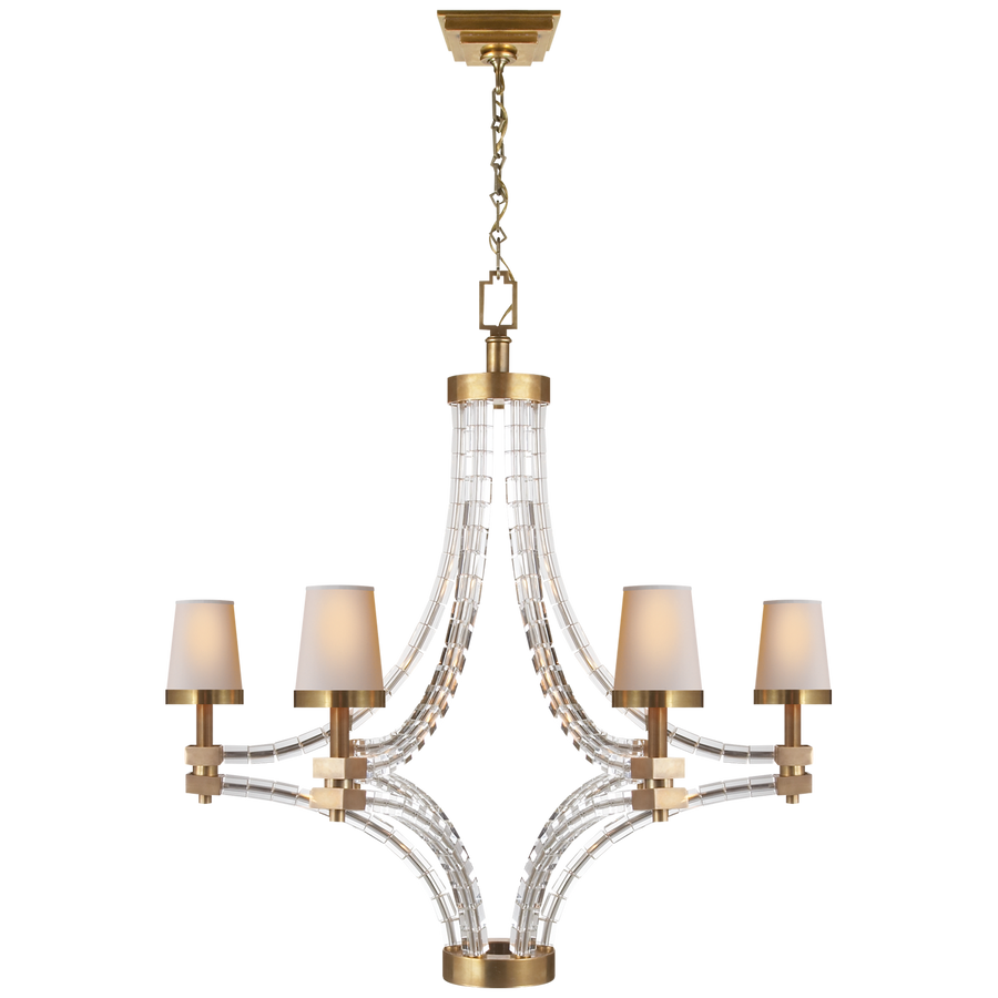 Cruise Cube Large Chandelier-Visual Comfort-VISUAL-CHC 1530AB-NP-ChandeliersAntique-Burnished Brass-1-France and Son