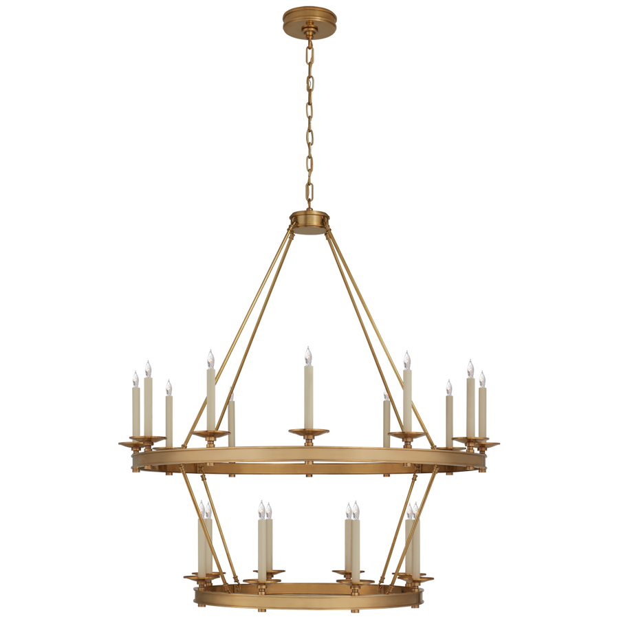Loretta Two Tiered Chandelier-Visual Comfort-VISUAL-CHC 1607AB-ChandeliersLarge-Antique-Burnished Brass-1-France and Son