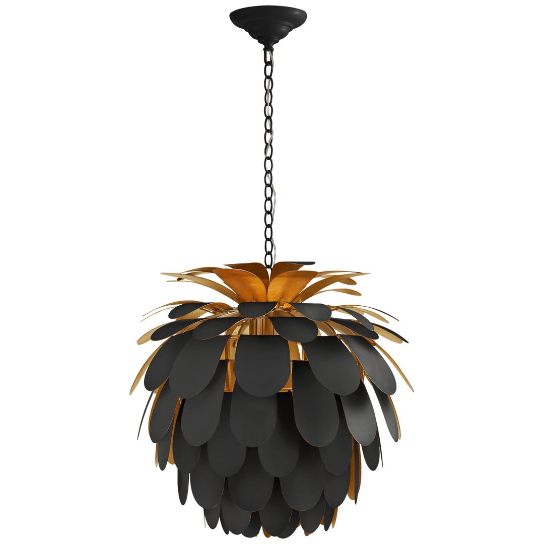 Cataleya Chandelier-Visual Comfort-VISUAL-CHC 5165MBK/G-ChandeliersMedium-Matte Black and Gild-7-France and Son