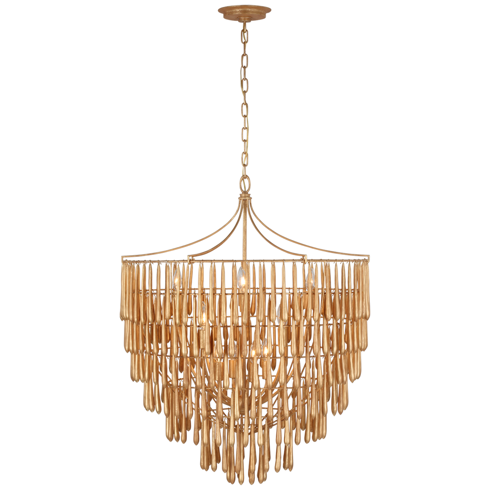 Vacan Large Chandelier-Visual Comfort-VISUAL-JN 5132AGL-ChandeliersAntique Gold Leaf-2-France and Son