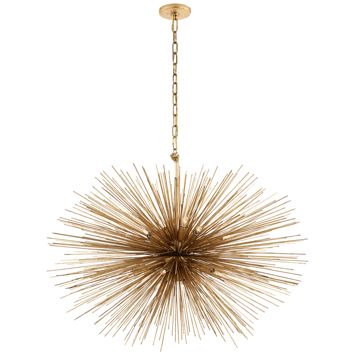 Silvester Oval Chandelier-Visual Comfort-VISUAL-KW 5074G-ChandeliersMedium-Gild-3-France and Son