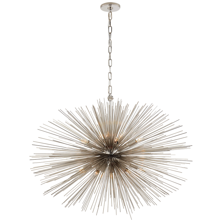 Silvester Oval Chandelier-Visual Comfort-VISUAL-KW 5074PN-ChandeliersMedium-Polished Nickel-4-France and Son