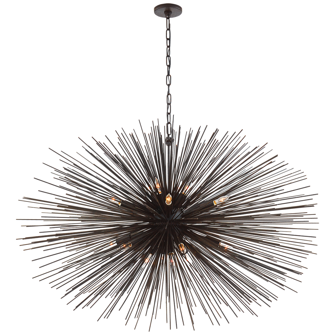 Silvester Oval Chandelier-Visual Comfort-VISUAL-KW 5075AI-ChandeliersLarge-Aged Iron-5-France and Son