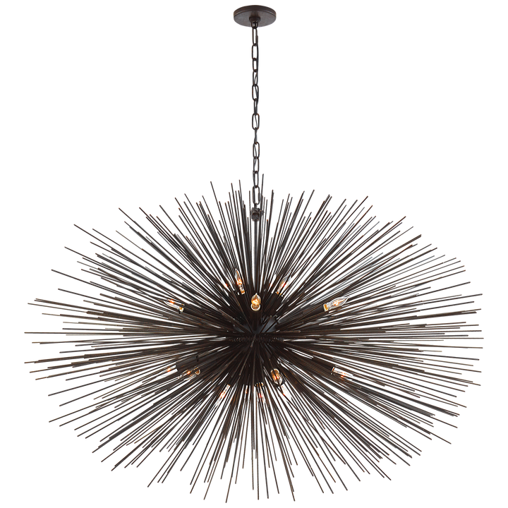 Silvester Oval Chandelier-Visual Comfort-VISUAL-KW 5075AI-ChandeliersLarge-Aged Iron-5-France and Son