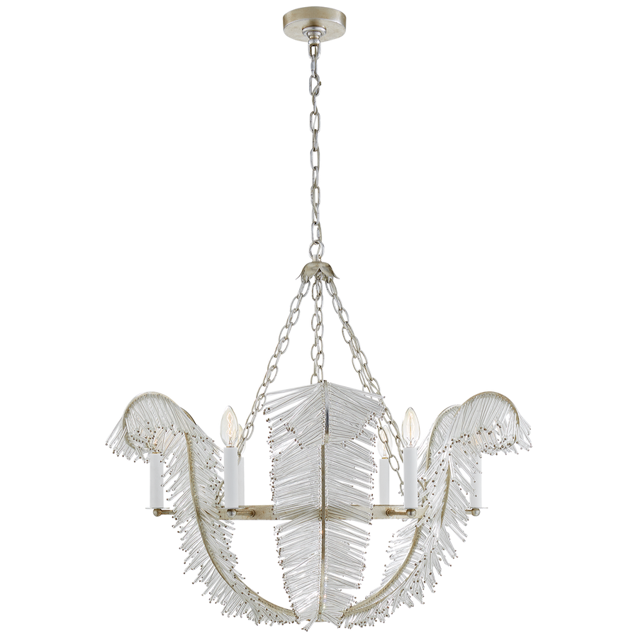 Clenton 34" Chandelier-Visual Comfort-VISUAL-NW 5051BSL-ChandeliersBurnished Silver Leaf-1-France and Son