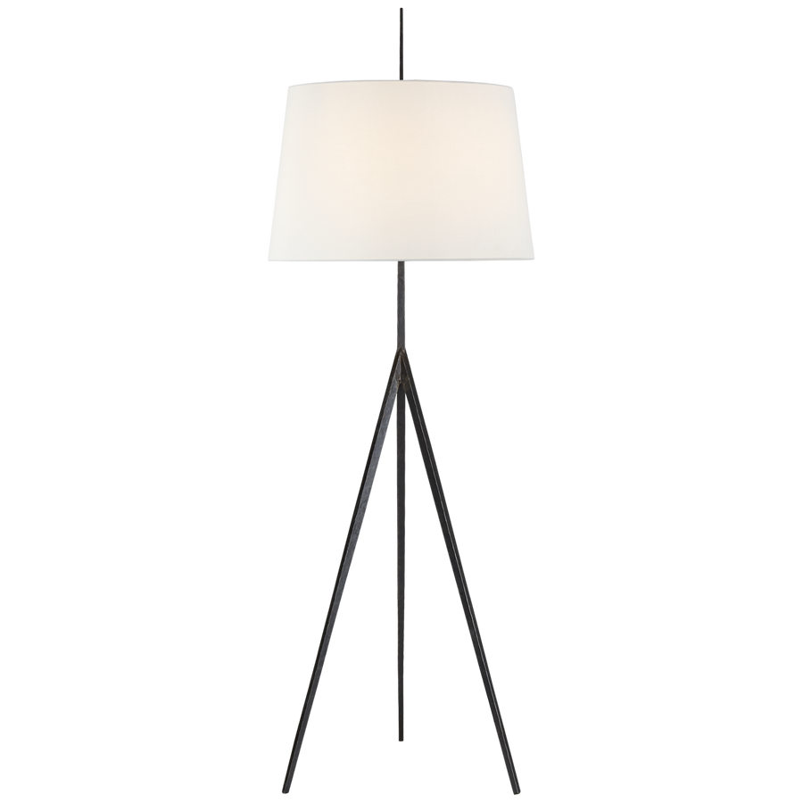 Try Hand-Forged Floor Lamp-Visual Comfort-VISUAL-S 1641AI-L-Floor LampsLinen Shade-1-France and Son