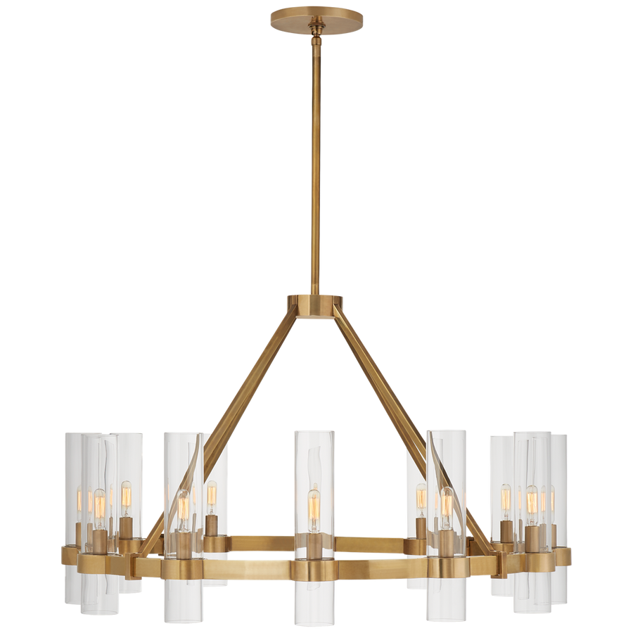 Presilin Medium Chandelier-Visual Comfort-VISUAL-S 5680HAB-CG-ChandeliersHand-Rubbed Antique Brass-1-France and Son