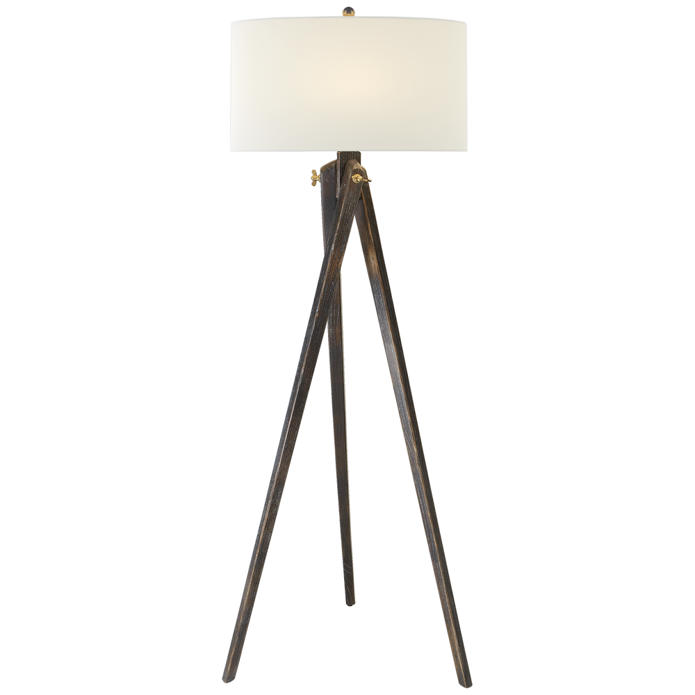 Thyone Floor Lamp with Linen Shade-Visual Comfort-VISUAL-SL 1700TB-L-Floor LampsTudor Brown-2-France and Son