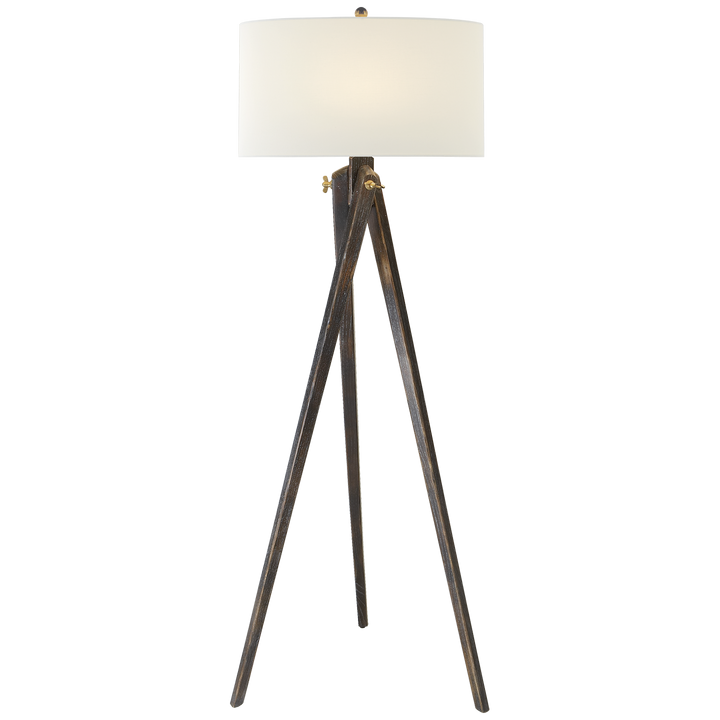 Thyone Floor Lamp with Linen Shade-Visual Comfort-VISUAL-SL 1700TB-L-Floor LampsTudor Brown-2-France and Son