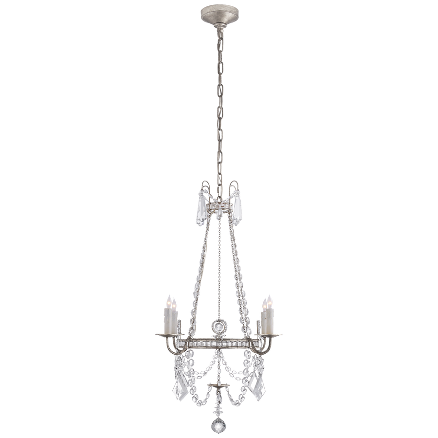 Saphira Chandelier-Visual Comfort-VISUAL-SP 5030BSL-CG-ChandeliersSmall-Burnished Silver Leaf-1-France and Son