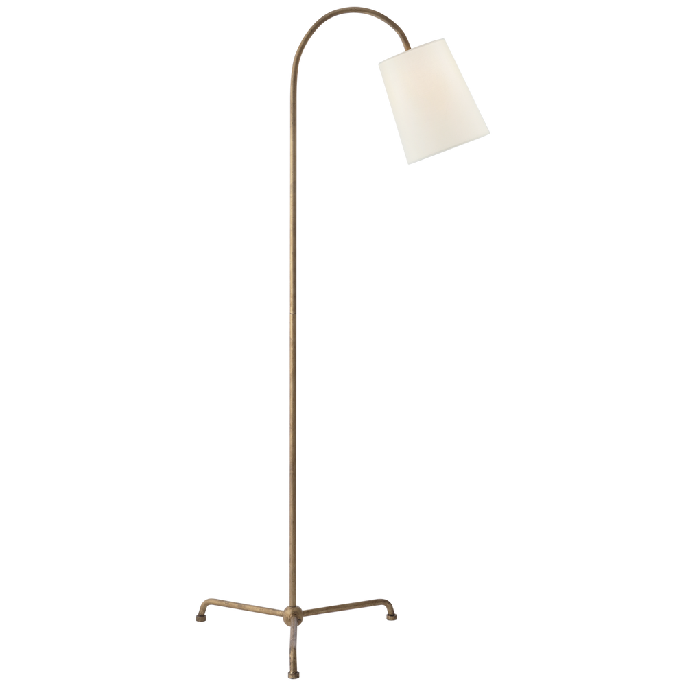 Mika Floor Lamp with Linen Shade-Visual Comfort-VISUAL-TOB 1021GI-L-Floor LampsGilded Iron-2-France and Son