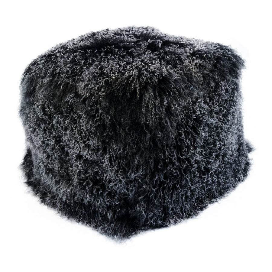 Lamb Fur Pouf Black Snow-Moes-MOE-XU-1009-02-Decor-1-France and Son
