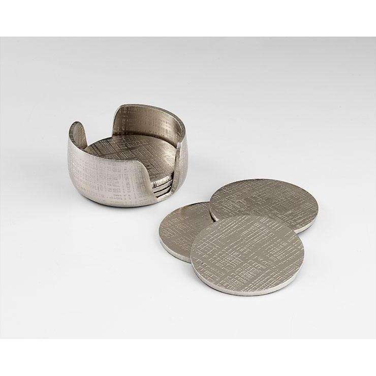 Nickel Coasters-Cyan Design-CYAN-08130-Bar Decor-1-France and Son