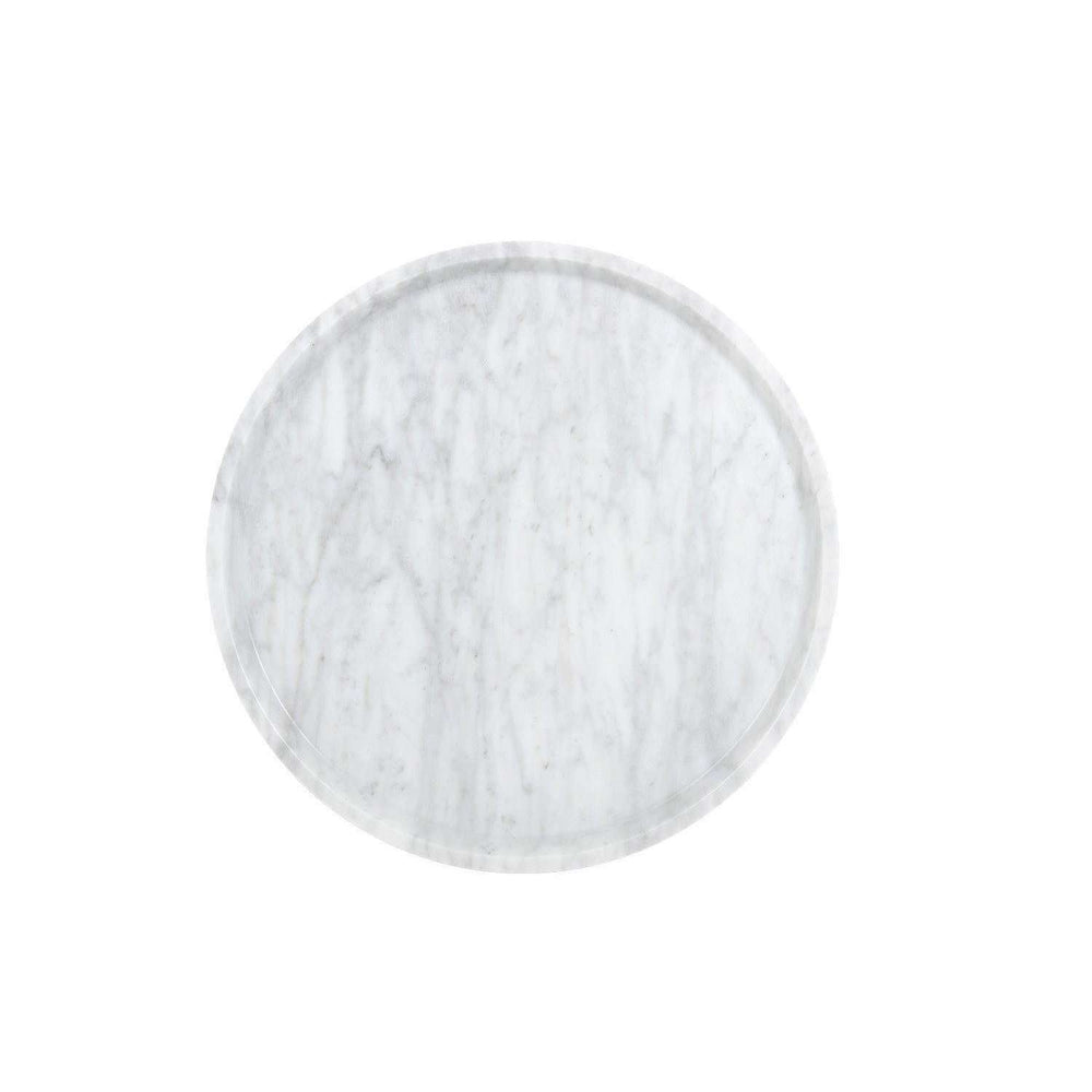 Liv Side Table - White Marble-Sunpan-SUNPAN-102096-Side Tables-2-France and Son