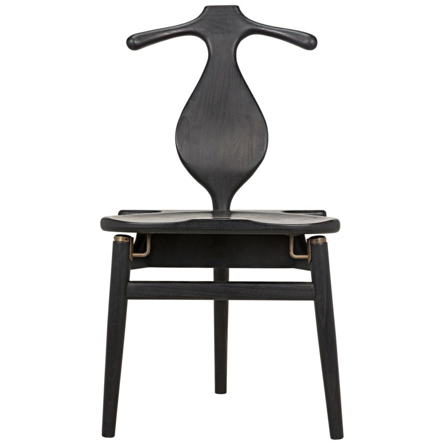 Figaro Chair with Jewelry Box, Charcoal Black-Noir-NOIR-AE-37CHB-Dining Chairs-2-France and Son