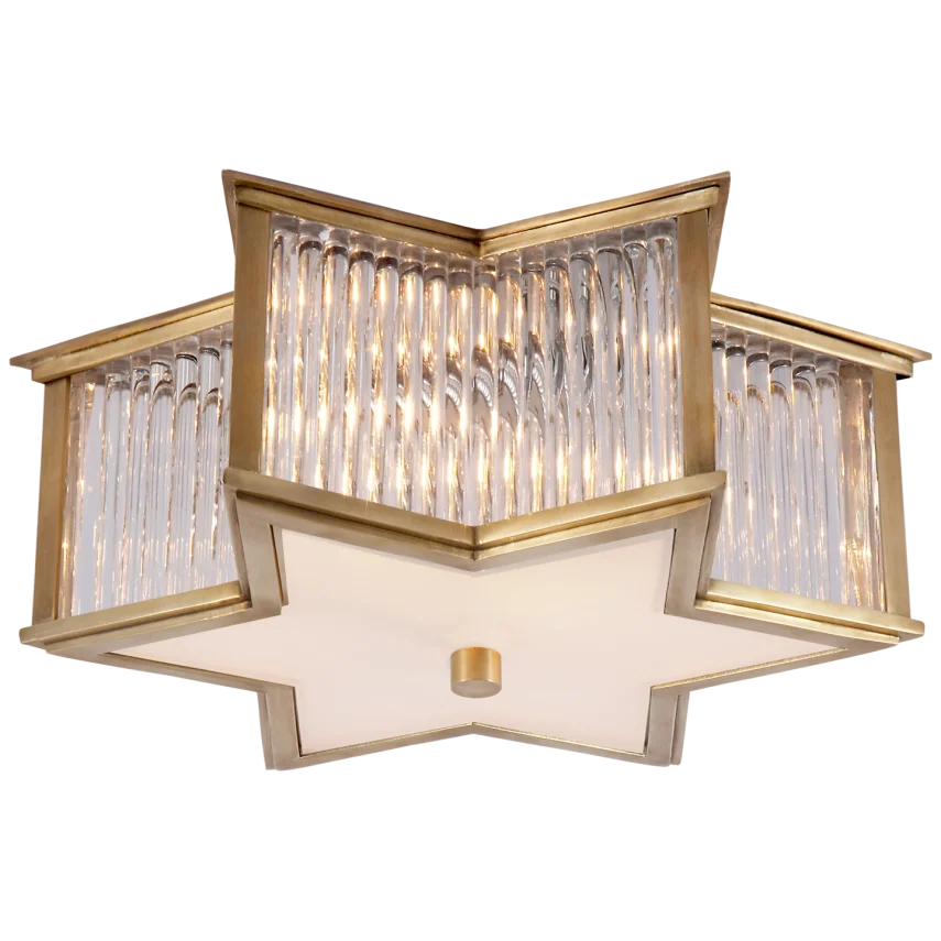 Sopheen Small Flush Mount-Visual Comfort-VISUAL-AH 4016NB/CG-FG-Flush MountsNatural Brass with Clear Glass-2-France and Son