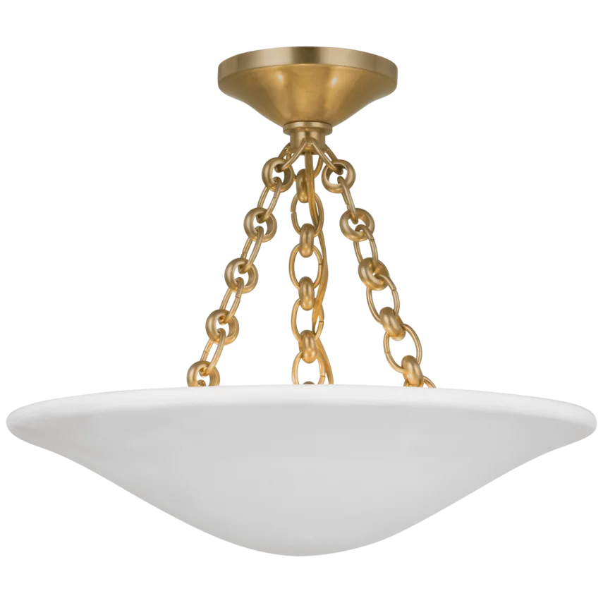 Molly 16" Semi Flush Mount-Visual Comfort-VISUAL-ARN 4425HAB-PW-Flush MountsHand-Rubbed Antique Brass-2-France and Son