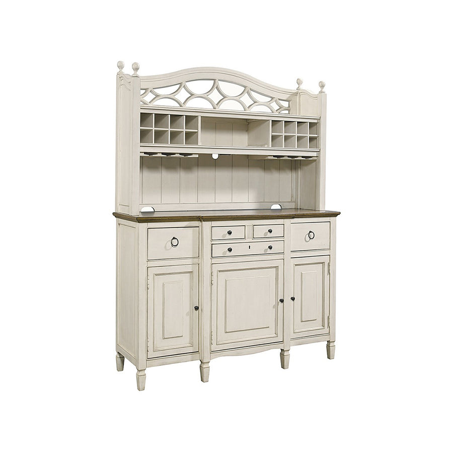 Summer Hill Collection - Serving Buffet with Bar Hutch-Universal Furniture-UNIV-987670C-Bar StorageCotton Cream-1-France and Son