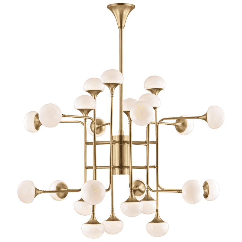 Fleming 24 Light Chandelier Aged Brass-Hudson Valley-HVL-4724-AGB-Chandeliers-1-France and Son