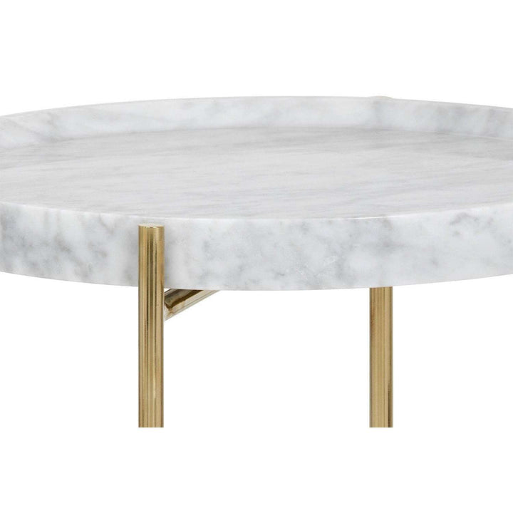 Liv Side Table - White Marble-Sunpan-SUNPAN-102096-Side Tables-3-France and Son