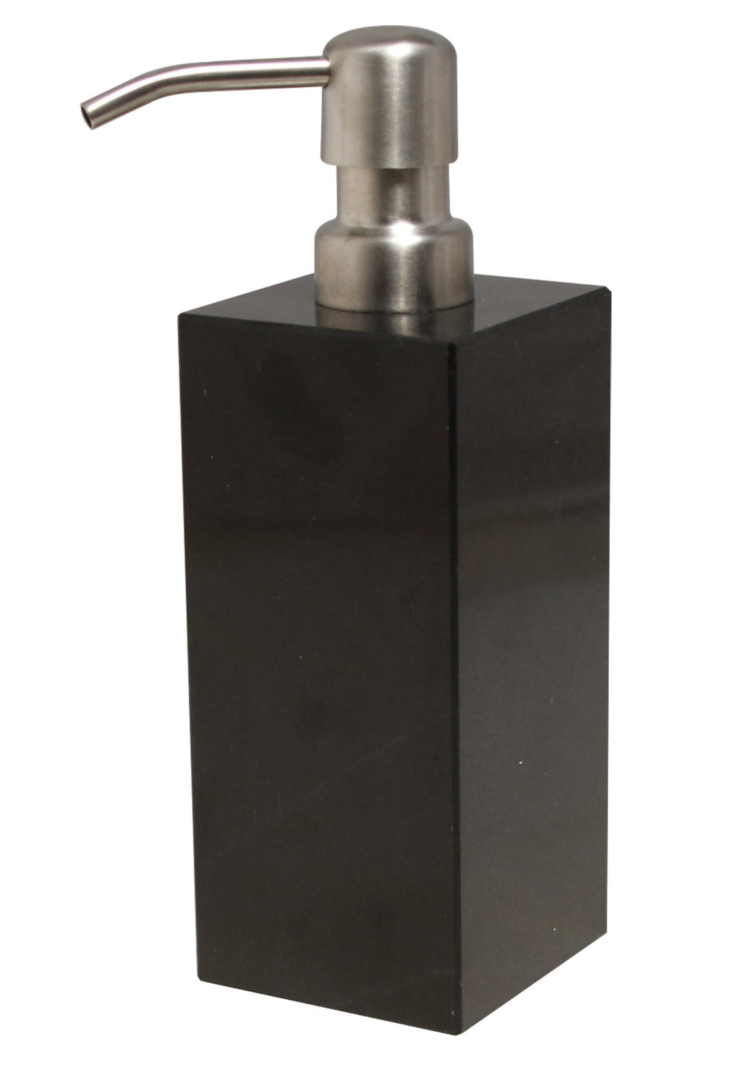 Myrtus Collection Square Soap Dispenser-Marble Crafter-MC-BA02-1JB-Bathroom DecorJet Black-3-France and Son