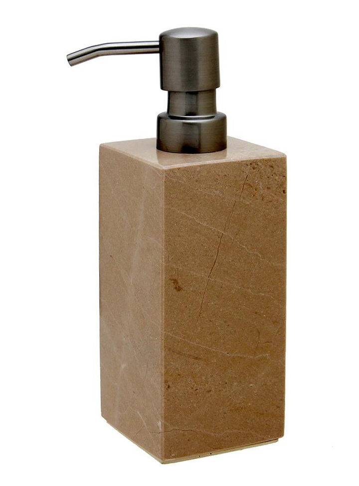 Myrtus Collection Square Soap Dispenser-Marble Crafter-MC-BA02-1VB-Bathroom DecorVerona Beige Onyx-7-France and Son