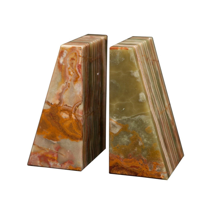 Zeus Collection - Bookends-Marble Crafter-MC-BE20-WG-BookendsWhirl Green-1-France and Son