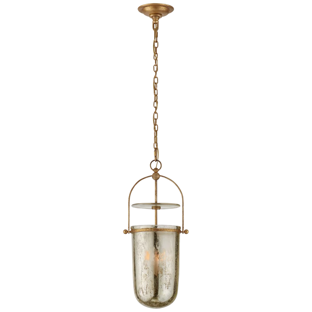 Lorry Tall Smoke Bell Lantern-Visual Comfort-VISUAL-CHC 2298GI-MG-ChandeliersGilded Iron-Mercury Glass-2-France and Son