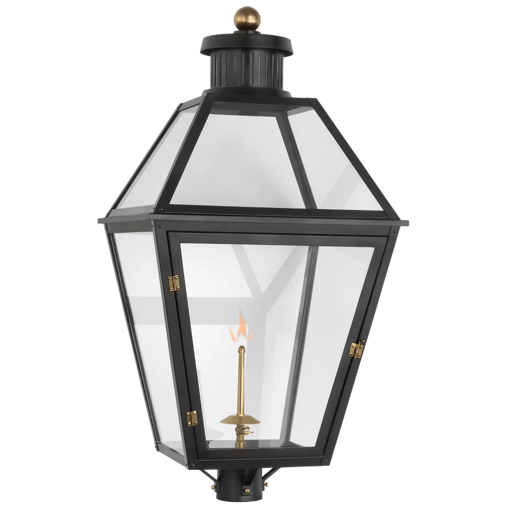 Starla Gas Post Light-Visual Comfort-VISUAL-CHO 7450BLK-CG-Outdoor Post LanternsMatte Black/Clear Glass-2-France and Son