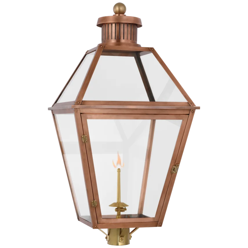 Starla Gas Post Light-Visual Comfort-VISUAL-CHO 7450SC-CG-Outdoor Post LanternsSoft Copper/Clear Glass-1-France and Son