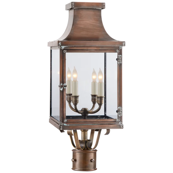 Betty Post Lantern-Visual Comfort-VISUAL-CHO 7820NC-CG-Outdoor Post LanternsNatural Copper-Clear Glass-1-France and Son
