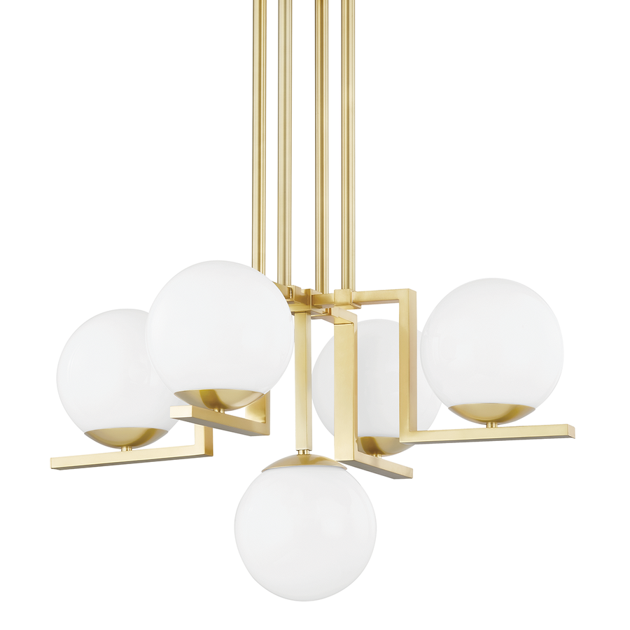 Tanner 5 Light Chandelier-Hudson Valley-HVL-5085-AGB-ChandeliersAged Brass-1-France and Son