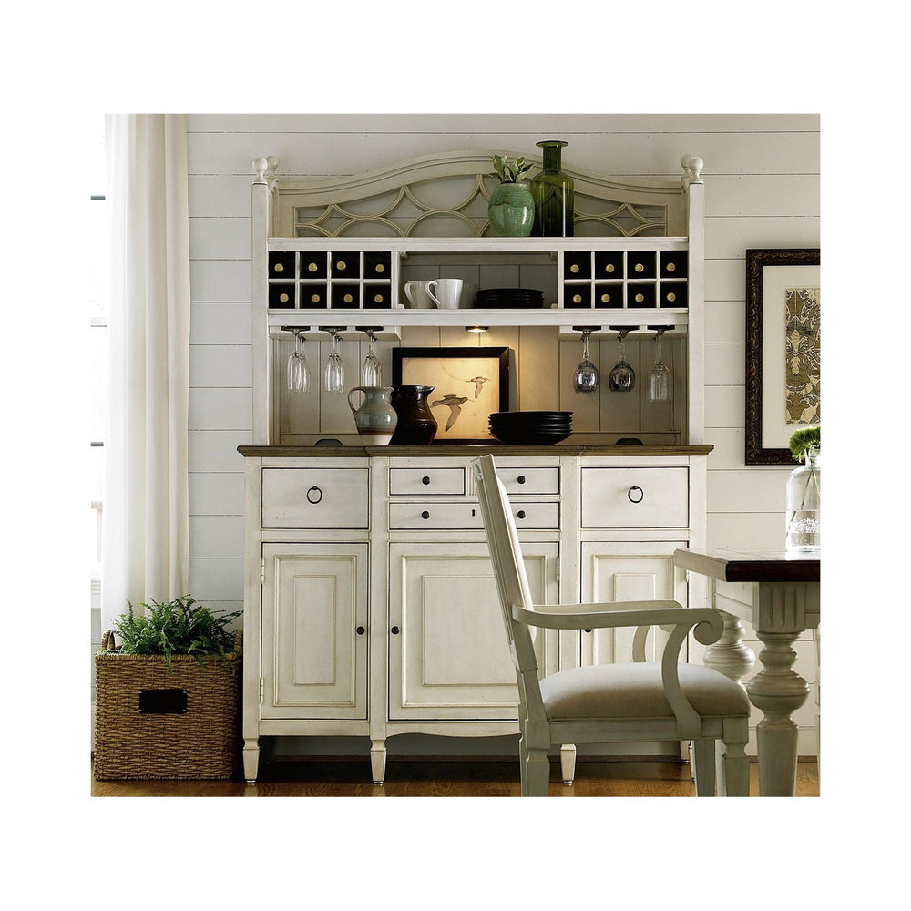 Summer Hill Collection - Serving Buffet with Bar Hutch-Universal Furniture-UNIV-987670C-Bar StorageCotton Cream-2-France and Son