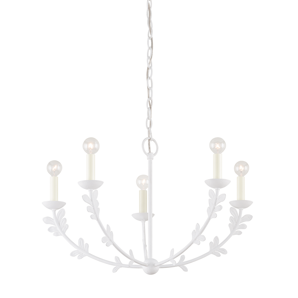 Florian 5 Light Chandelier-Troy Lighting-TROY-F4428-GSW-ChandeliersGesso White-2-France and Son