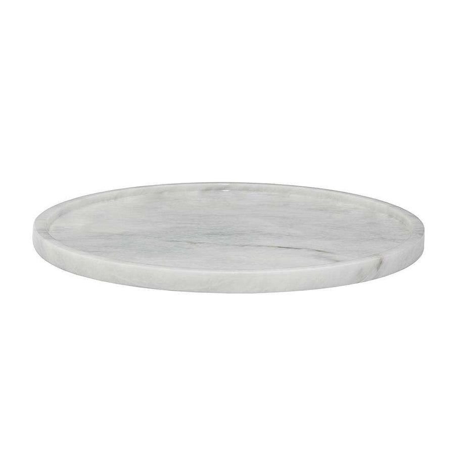 Pearl White 16" Marble Round Place Tray