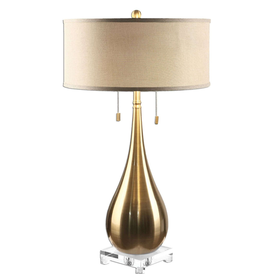 Lagrima Brushed Brass Lamp-Uttermost-UTTM-27048-1-Table Lamps-1-France and Son