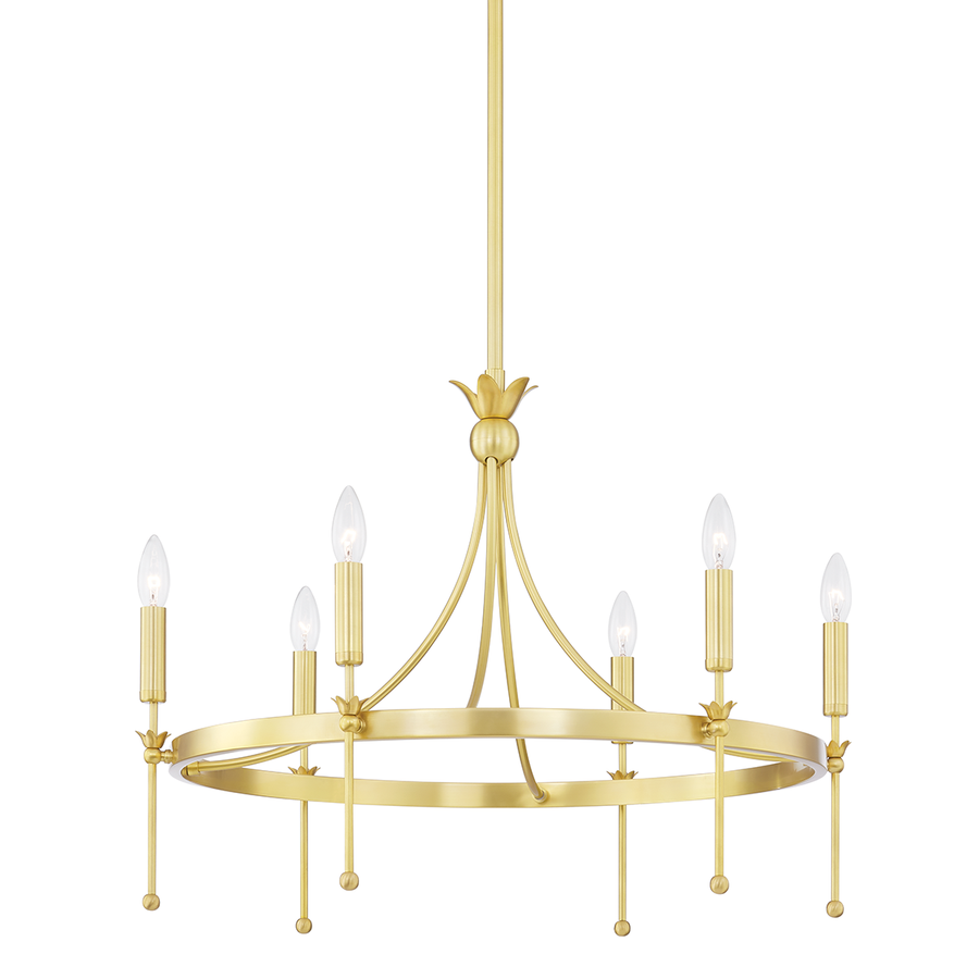 Gates 6 Light Chandelier-Hudson Valley-HVL-4327-AGB-ChandeliersAged Brass-1-France and Son