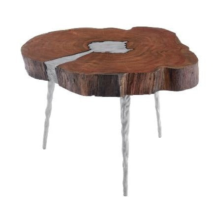 Molten Coffee Table, Poured Aluminum In Wood-Phillips Collection-PHIL-IN84810-Coffee Tables-1-France and Son