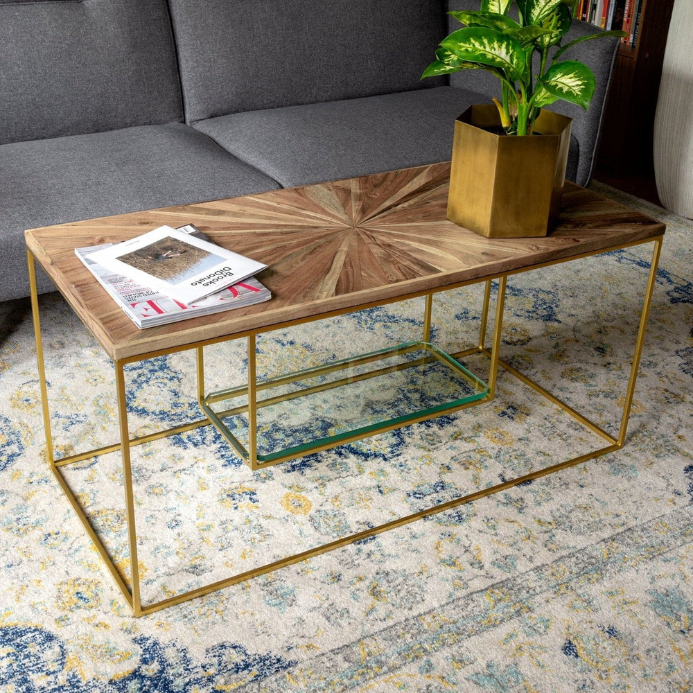 Tesse Coffee Table-Gold Leaf Design Group-GOLDL-IR9078-G-Coffee Tables-2-France and Son