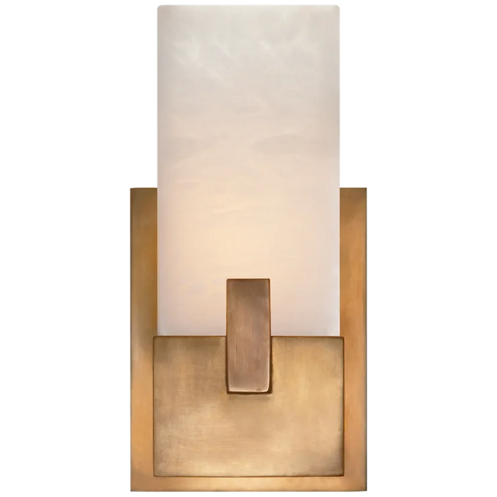 Covet Short Clip Bath Sconce-Visual Comfort-VISUAL-KW 2113AB-ALB-Wall LightingAntique-Burnished Brass-3-France and Son