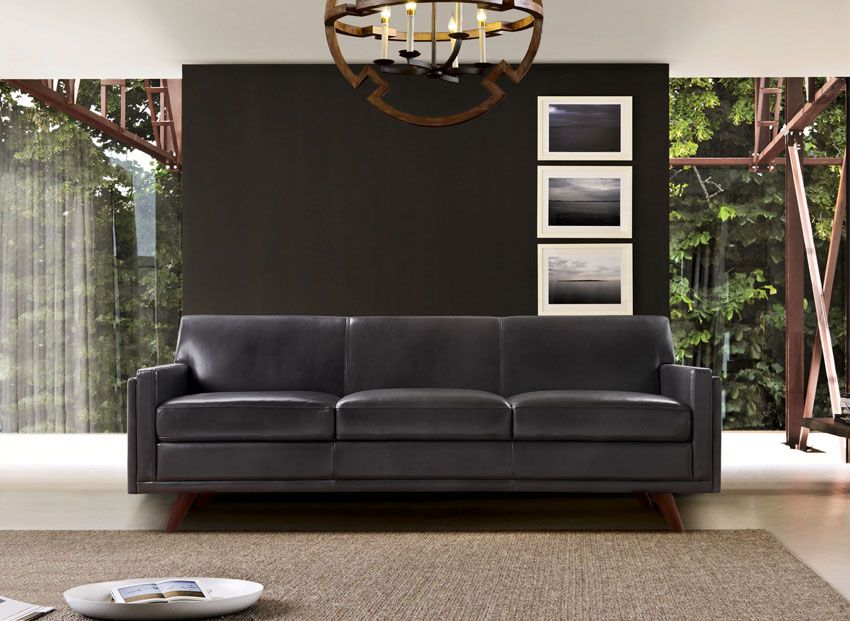 Filmore Mid-Century Loveseat-Moroni Leather-MORONI-36102BS1171-SofasCharcoal-2-France and Son
